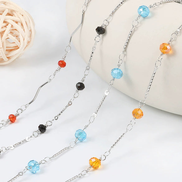 Stainless Steel Twist Bead Chain Necklace Bracelet Electrolytic Brightening No Fading Diy