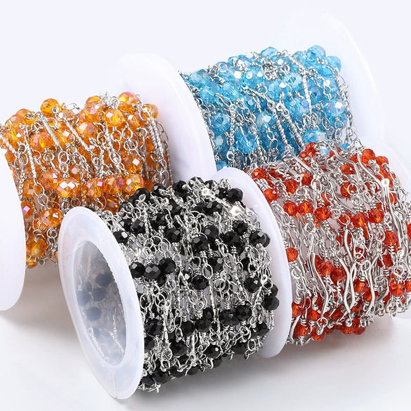 Stainless Steel Twist Bead Chain Necklace Bracelet Electrolytic Brightening No Fading Diy