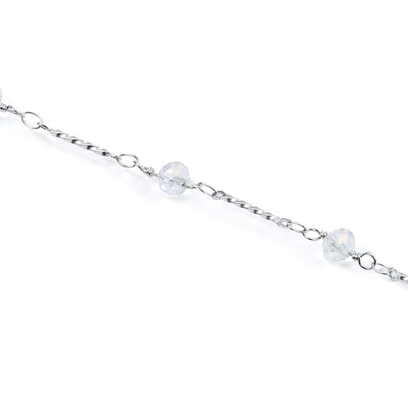 Stainless Steel Twist Bead Chain Necklace Bracelet Electrolytic Brightening No Fading Diy