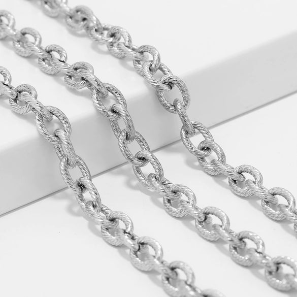 Stainless Steel Twist Chain Hiphop Jewelry Accessories With Electroplating