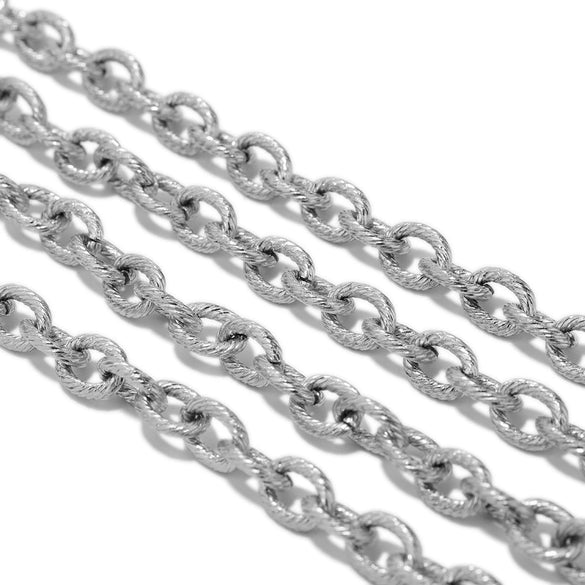 Stainless Steel Twist Chain Hiphop Jewelry Accessories With Electroplating