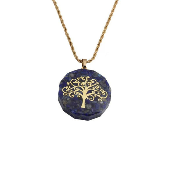 Stainless Steel Twist Chain Necklace With Handmade Stone Tree Pendant Geometric Simple Fashion Jewelry For Women