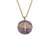Stainless Steel Twist Chain Necklace With Handmade Stone Tree Pendant Geometric Simple Fashion Jewelry For Women
