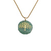 Stainless Steel Twist Chain Necklace With Handmade Stone Tree Pendant Geometric Simple Fashion Jewelry For Women