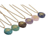 Stainless Steel Twist Chain Necklace With Handmade Stone Tree Pendant Geometric Simple Fashion Jewelry For Women