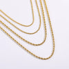 Stainless Steel Twist Chain Necklace With 18K Gold Furnace Vacuum Electroplated And Geometric Pattern Simple Style