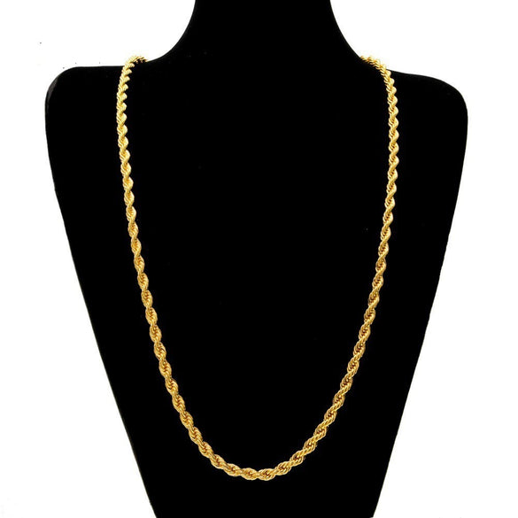 Stainless Steel Twist Necklace With Geometric Pattern Vacuum Plating Hardware Metal Hanging Chain