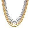 Stainless Steel Twist Necklace With Geometric Pattern Vacuum Plating Hardware Metal Hanging Chain