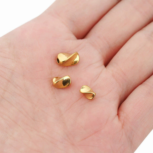 Stainless Steel Twist Pattern Beads Electroplated Gold Bracelet Necklace Diy Antique Hairpin Material
