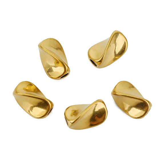 Stainless Steel Twist Pattern Beads Electroplated Gold Bracelet Necklace Diy Antique Hairpin Material
