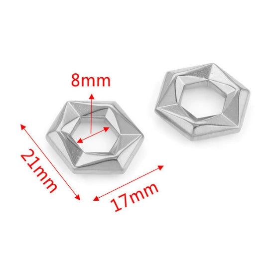 Stainless Steel Twisted Hexagon Pendant Handmade Jewelry Accessories With Electroplating