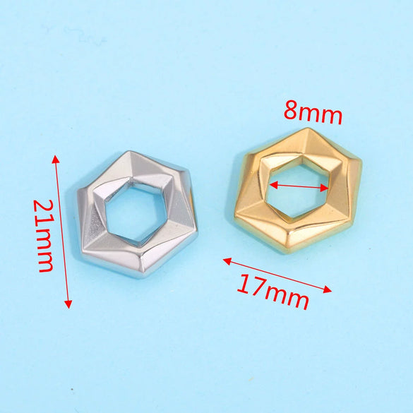 Stainless Steel Twisted Hexagon Pendant Handmade Jewelry Accessories With Electroplating
