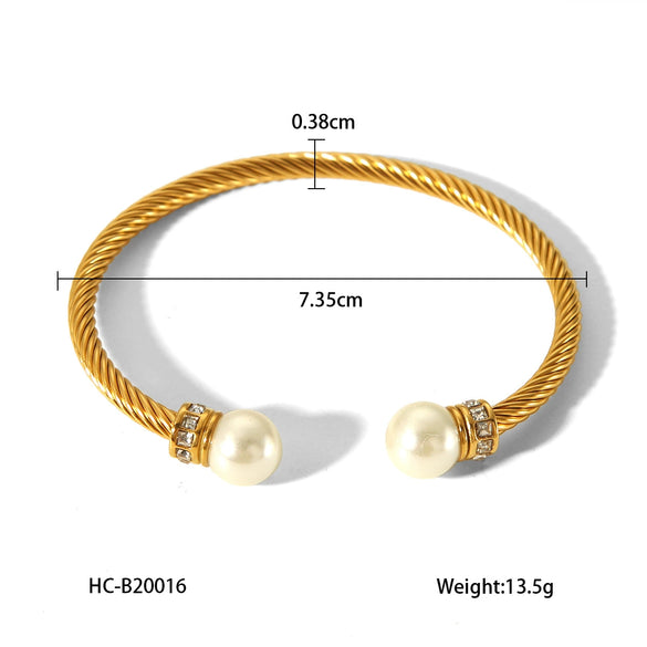 Stainless Steel Twisted Open Bracelet Electroplated Women's Fashion Allmatch Natural Style