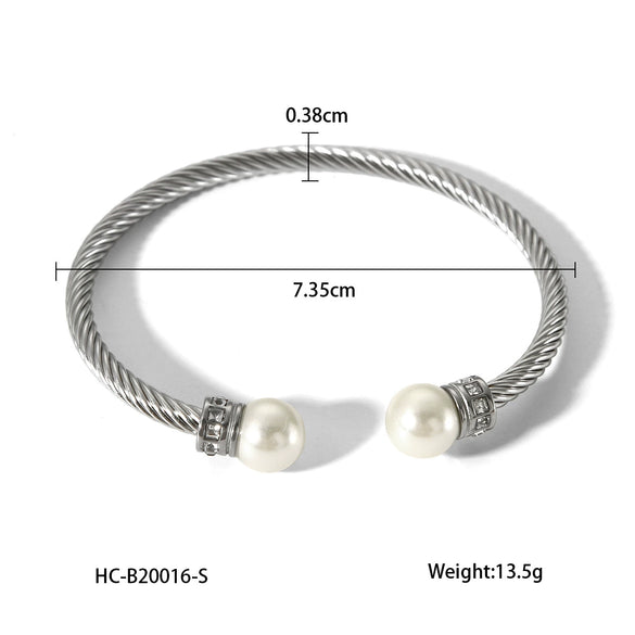 Stainless Steel Twisted Open Bracelet Electroplated Women's Fashion Allmatch Natural Style