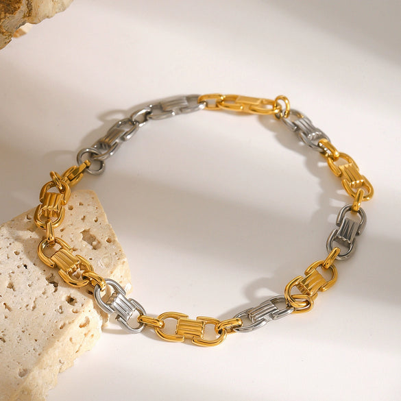 Stainless Steel U Shape Geometric Electroplating Women's Cuban Bracelet