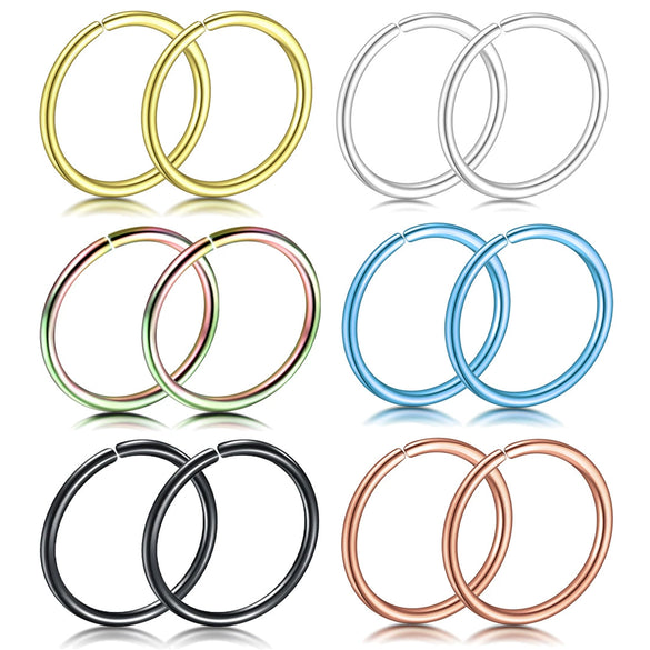 Stainless Steel U Shaped Electroplated Hole Free Nose Ring And Fake Lip Ring Jewelry Unisex