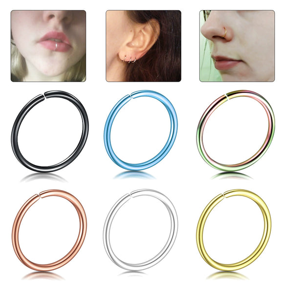Stainless Steel U Shaped Electroplated Hole Free Nose Ring And Fake Lip Ring Jewelry Unisex