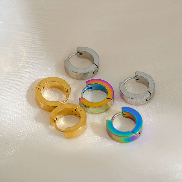 Stainless Steel U Shaped Electroplated Trendy Unisex Earrings