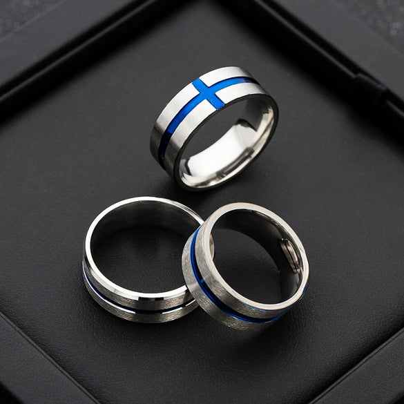 Stainless Steel U Shaped Electroplated Unisex Ring Jewelry