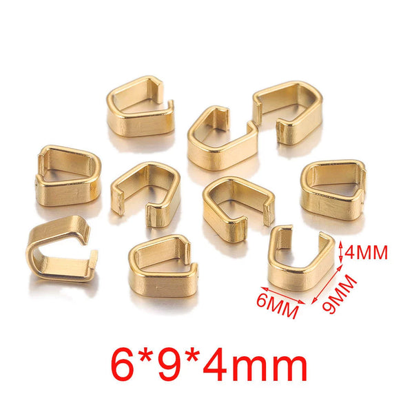 Stainless Steel U Shaped Melon Buckle Leather Rope Buckle Pendant For Diy Jewelry Accessories With Real Gold Plating