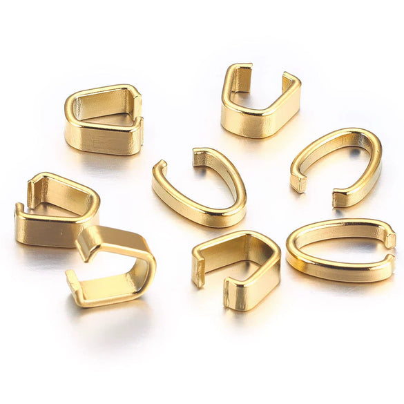 Stainless Steel U Shaped Melon Buckle Leather Rope Buckle Pendant For Diy Jewelry Accessories With Real Gold Plating