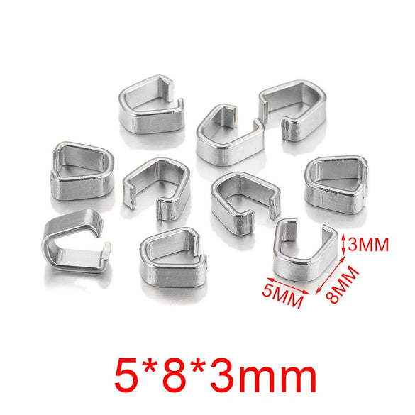 Stainless Steel U Shaped Melon Buckle Leather Rope Buckle Pendant For Diy Jewelry Accessories With Real Gold Plating