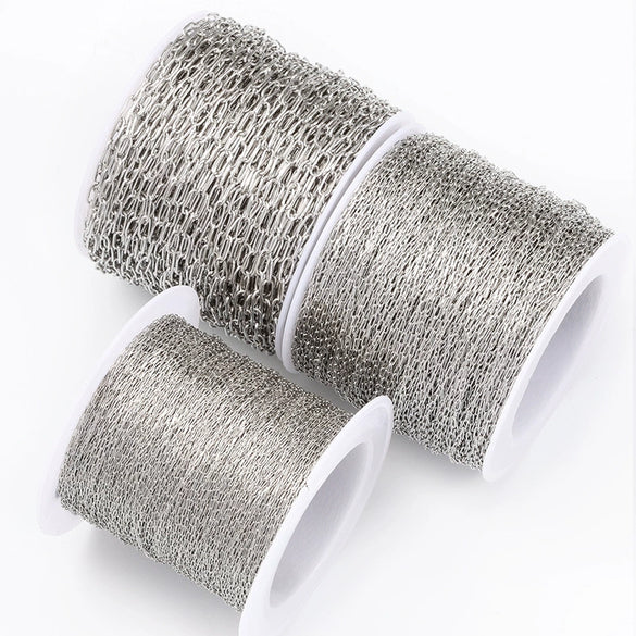 Stainless Steel Ultrafine Long Cross Beaded Chain Handmade Electrolysis Chain