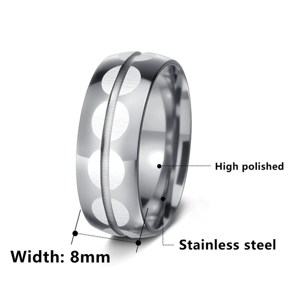 Stainless Steel Unisex Geometric Electroplated Ring Jewelry