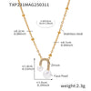 Stainless Steel Ushaped Bead Zircon Earrings And Necklace Electroplated Light Luxury Fashion For Women