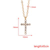 Stainless Steel Ushaped Diamond Cross Pendant Necklace Electroplated Unisex O Word Chain