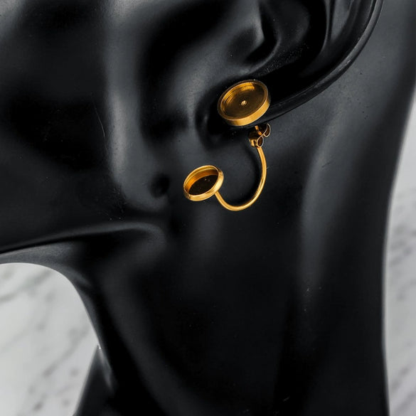 Stainless Steel Ushaped Ear Hook Ear Plug Jewelry Accessories With Welding Disc Gemstone Base And Electroplating Treatment