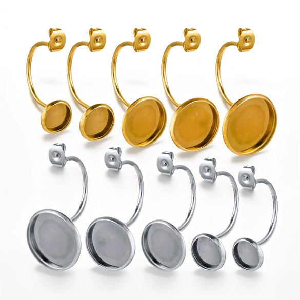 Stainless Steel Ushaped Ear Hook Ear Plug Jewelry Accessories With Welding Disc Gemstone Base And Electroplating Treatment
