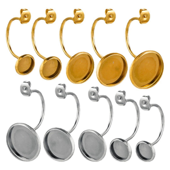 Stainless Steel Ushaped Ear Hook Ear Plug Jewelry Accessories With Welding Disc Gemstone Base And Electroplating Treatment
