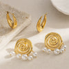 Stainless Steel Ushaped Electroplated Earrings For Women