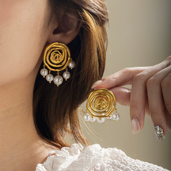 Stainless Steel Ushaped Electroplated Earrings For Women