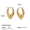 Stainless Steel Ushaped Electroplated Earrings For Women