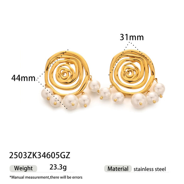 Stainless Steel Ushaped Electroplated Earrings For Women