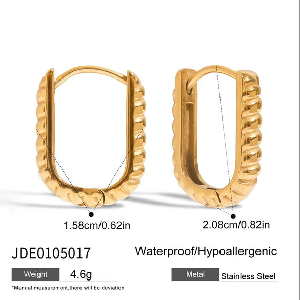 Stainless Steel Ushaped Electroplated Women's Jewelry Earrings With Classic Style