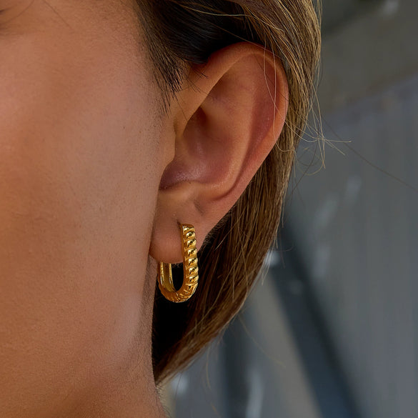 Stainless Steel Ushaped Electroplated Women's Jewelry Earrings With Classic Style