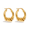 Stainless Steel Ushaped Electroplated Women's Removable Multiring Earrings