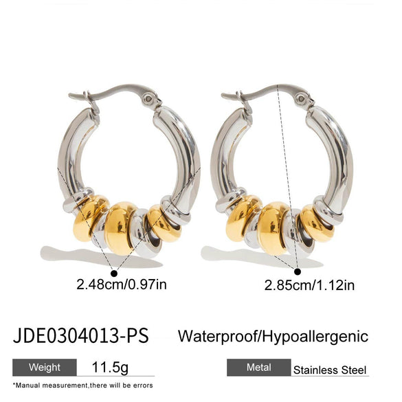 Stainless Steel Ushaped Electroplated Women's Removable Multiring Earrings