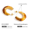 Stainless Steel Ushaped Geometric Electroplating Women's Earrings