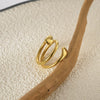 Stainless Steel Ushaped Irregular Wave Ring Electroplated Minimalist Geometric Style For Women