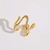 Stainless Steel Ushaped Irregular Wave Ring Electroplated Minimalist Geometric Style For Women