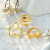 Stainless Steel Ushaped Irregular Wave Ring Electroplated Minimalist Geometric Style For Women