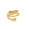 Stainless Steel Ushaped Irregular Wave Ring Electroplated Minimalist Geometric Style For Women