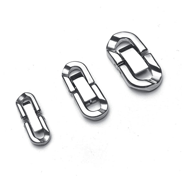 Stainless Steel Ushaped Jewelry Buckle With Eighteye Pattern Handmade Cuban Chain Clip Fastener