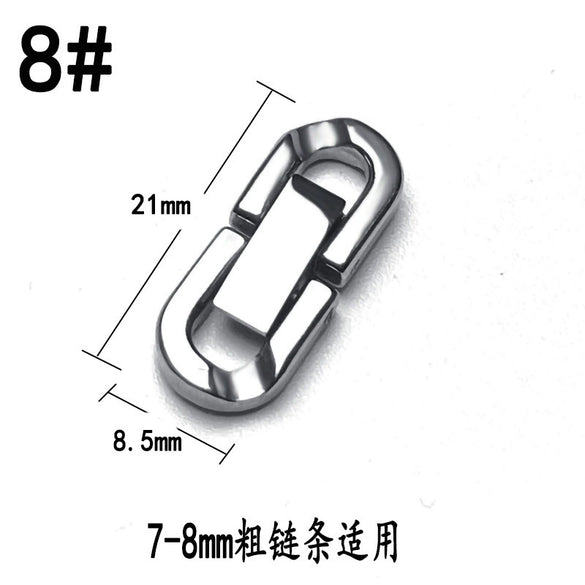 Stainless Steel Ushaped Jewelry Buckle With Eighteye Pattern Handmade Cuban Chain Clip Fastener