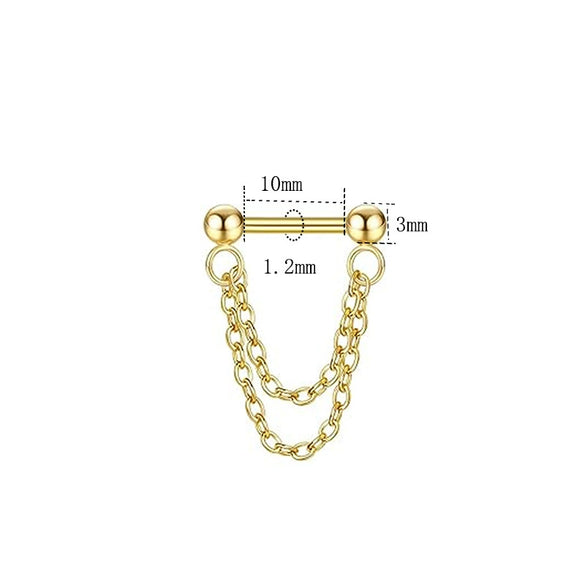 Stainless Steel Ushaped Nose Ring Ball Horseshoe Rod Piercing Jewelry Electroplated Combination Set Unisex
