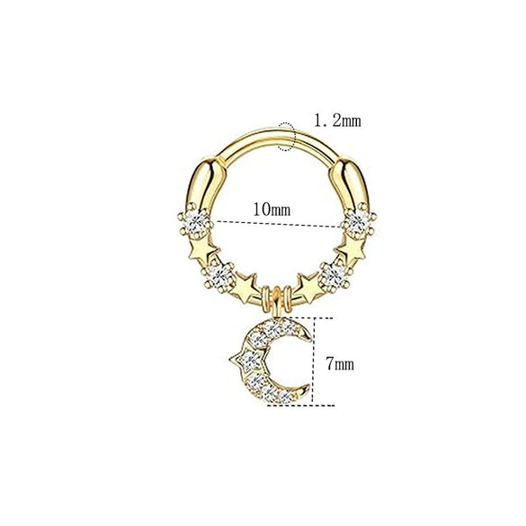 Stainless Steel Ushaped Nose Ring Ball Horseshoe Rod Piercing Jewelry Electroplated Combination Set Unisex